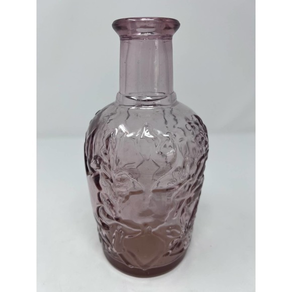 Canda Leaf Pink Vase Decanter w/o Cork 8" Tall x Approximately 3 1/2" Wide x 3/4